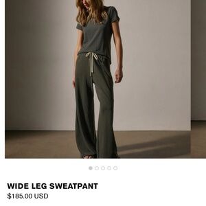 James Perse Wide Leg Sweatpants - Granite Pigment Size Small